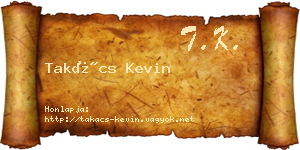 Takács Kevin névjegykártya