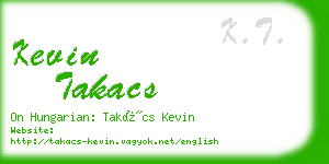 kevin takacs business card